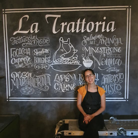 Menús con Lettering El Tintero - Restaurante Italiano La Trattoria