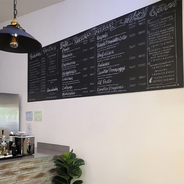 menus pintados a mano